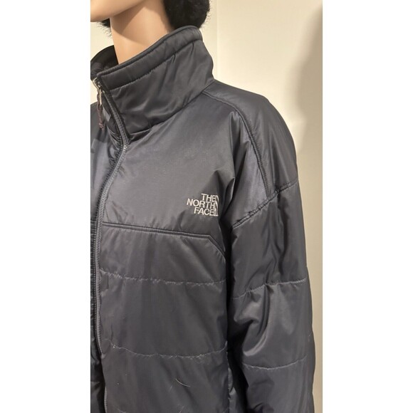 NORTH FACE Dark Navy Blue Nylon Quilted Light Weight Puffer Down Jacket Men’s XL - Picture 4 of 5